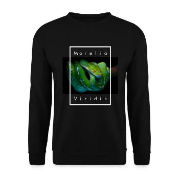 Morelia Viridis Green Tree Python Snake Keeper - Unisex Sweatshirt - black - Front - Alina (178cm) & Michal (187cm)