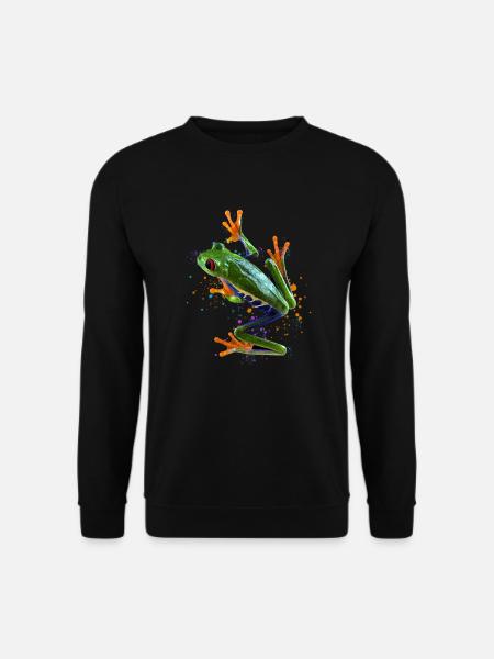 Rotäugiger Laubfrosch Aquarell Frog Keeper Frog Fan - Unisex Pullover - Schwarz