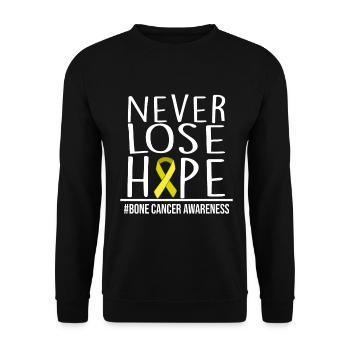 Never Lose Hope - Bone Cancer Awareness - Unisex Sweatshirt - black - Front - Alina (178cm) & Michal (187cm)