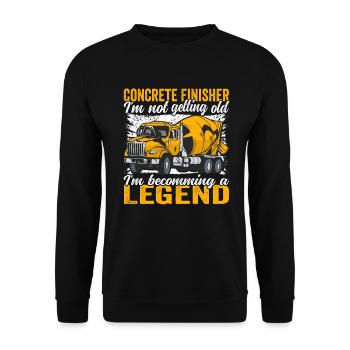 Concrete paver becomes a legend Concrete - Unisex Sweatshirt - black - Front - Alina (178cm) & Michal (187cm)