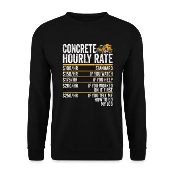 Concrete-paved concrete hourly set concrete - Unisex Sweatshirt - black - Front - Alina (178cm) & Michal (187cm)