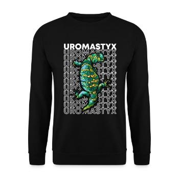 Uromastyx 80's Style Reptile Keeper Lizard - Unisex Sweatshirt - black - Front - Alina (178cm) & Michal (187cm)