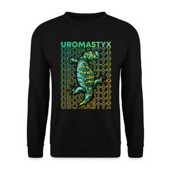 Uromastyx 80's Reptile Keeper Lizard Owner - Unisex Sweatshirt - black - Front - Alina (178cm) & Michal (187cm)