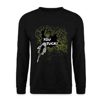 You Suck Pleco Keeper Sucker Fish - Unisex Sweatshirt - black - Front - Alina (178cm) & Michal (187cm)