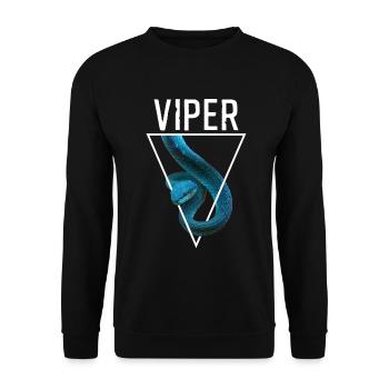 White Lipped Pit Viper Trimeresurus Insularis - Unisex Sweatshirt - black - Front - Alina (178cm) & Michal (187cm)