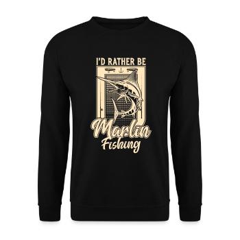Je préfère être Marlin Fishing Drôle de pêche à la ligne - Sweat-shirt Unisexe - noir - Devant - Alina (178cm) & Michal (187cm)