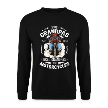 Grandpas Play Bingo Real Grandpas Ride Motorcycles - Unisex Sweatshirt - black - Front - Alina (178cm) & Michal (187cm)