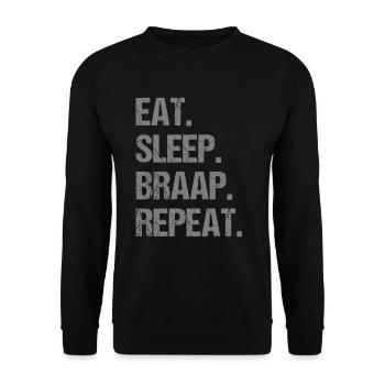 Mangez du sommeil Braap Répéter Drôle Dirt Bike Motocross - Sweat-shirt Unisexe - noir - Devant - Alina (178cm) & Michal (187cm)