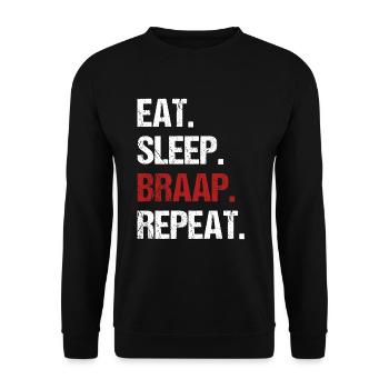 Mangez du sommeil Braap Répéter Drôle Dirt Bike Motocross - Sweat-shirt Unisexe - noir - Devant - Alina (178cm) & Michal (187cm)