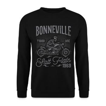 Bonneville Salt Flats Motorcycle Racing Vintage - Unisex Sweatshirt - black - Front - Alina (178cm) & Michal (187cm)