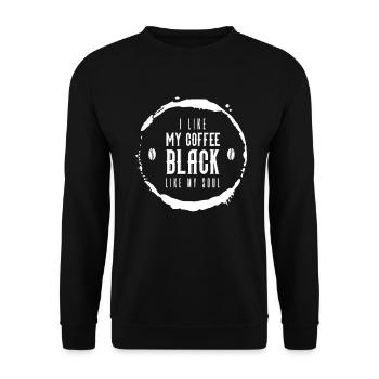 J’aime mon café noir comme mon âme drôle de café - Sweat-shirt Unisexe - noir - Devant - Alina (178cm) & Michal (187cm)
