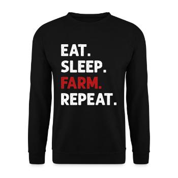 Eat Sleep Farm Repeat Funny Farming Farmer - Unisex Sweatshirt - black - Front - Alina (178cm) & Michal (187cm)