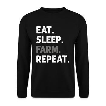 Eat Sleep Farm Repeat Funny Farming Farmer - Unisex Sweatshirt - black - Front - Alina (178cm) & Michal (187cm)
