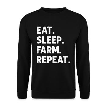 Eat Sleep Farm Repeat Funny Farming Farmer - Unisex Sweatshirt - black - Front - Alina (178cm) & Michal (187cm)
