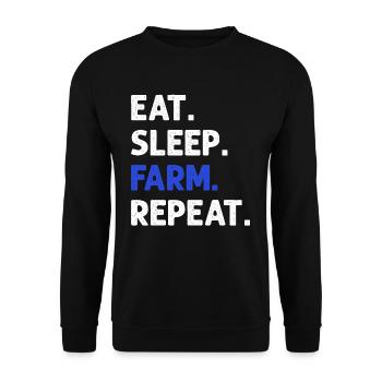 Eat Sleep Farm Repeat Funny Farming Farmer - Unisex Sweatshirt - black - Front - Alina (178cm) & Michal (187cm)