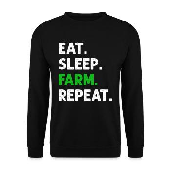Eat Sleep Farm Repeat Funny Farming Farmer - Unisex Sweatshirt - black - Front - Alina (178cm) & Michal (187cm)