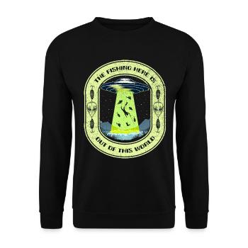 La pêche ici est hors de ce monde la pêche aux OVNIS - Sweat-shirt Unisexe - noir - Devant - Alina (178cm) & Michal (187cm)