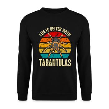 Life Is Better With Tarantulas Spider owner - Unisex Sweatshirt - black - Front - Alina (178cm) & Michal (187cm)