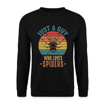 Just A Guy Who Loves Spiders Retro Vintage Spider - Unisex Sweatshirt - black - Front - Alina (178cm) & Michal (187cm)