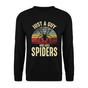 Just A Guy Who Loves Spiders Retro Vintage Spider - Unisex Sweatshirt - black - Front - Alina (178cm) & Michal (187cm)