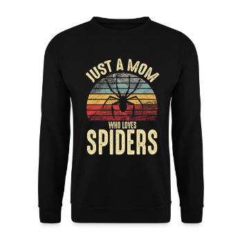 Nur eine Mutter, die Spinnen liebt Retro Spider - Unisex Pullover - Schwarz - Vorne - Alina (178cm) & Michal (187cm)