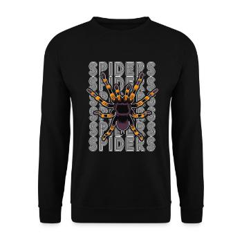 Retro Spider Owner Tarantula 80's Text - Unisex Sweatshirt - black - Front - Alina (178cm) & Michal (187cm)