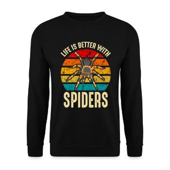 Life Is Better With Tarantulas Spider owner - Unisex Sweatshirt - black - Front - Alina (178cm) & Michal (187cm)