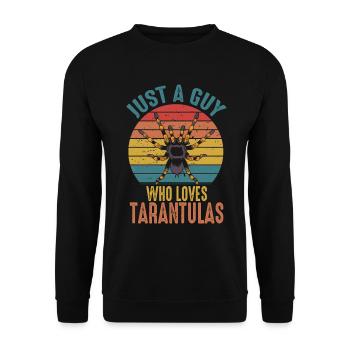 Nur ein Typ, der Vogelspinnen Retro Vintage liebt - Unisex Pullover - Schwarz - Vorne - Alina (178cm) & Michal (187cm)