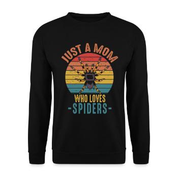 Nur eine Mutter, die Vogelspinnen Retro Vintage liebt - Unisex Pullover - Schwarz - Vorne - Alina (178cm) & Michal (187cm)