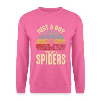 Juste un garçon qui aime les araignées Retro Vintage Pet - Sweat-shirt Unisexe - rose - Devant