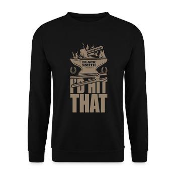 I'd Hit That Funny Blacksmith Metal Worker - Unisex Sweatshirt - black - Front - Alina (178cm) & Michal (187cm)