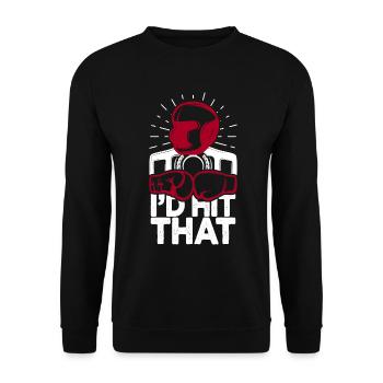 Ich würde diesen lustigen Box-Retro-Boxer treffen - Unisex Pullover - Schwarz - Vorne - Alina (178cm) & Michal (187cm)
