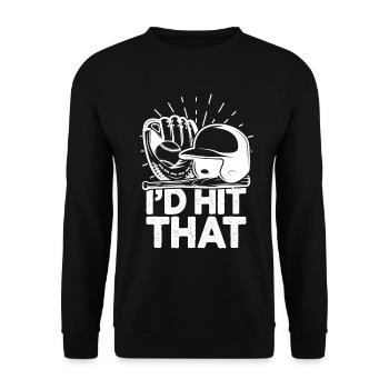 I'd Hit That Funny Baseball Fan - Unisex Sweatshirt - black - Front - Alina (178cm) & Michal (187cm)