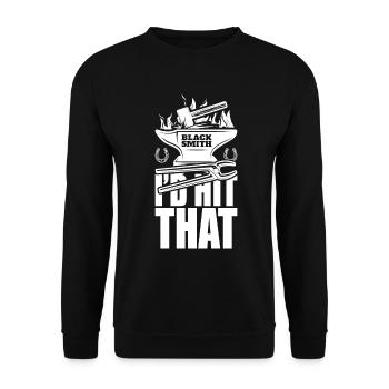 I'd Hit That Funny Blacksmith Metal Worker - Unisex Sweatshirt - black - Front - Alina (178cm) & Michal (187cm)