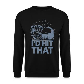 I'd Hit That Funny Baseball Fan - Unisex Sweatshirt - black - Front - Alina (178cm) & Michal (187cm)