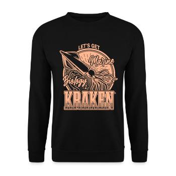Lass uns Kraken Funny Squid Marine Biologist Sea bekommen - Unisex Pullover - Schwarz - Vorne - Alina (178cm) & Michal (187cm)