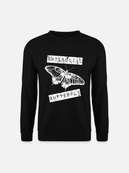 Antisozialer Schmetterling Introvertierter Jahrgang - Unisex Pullover - Schwarz