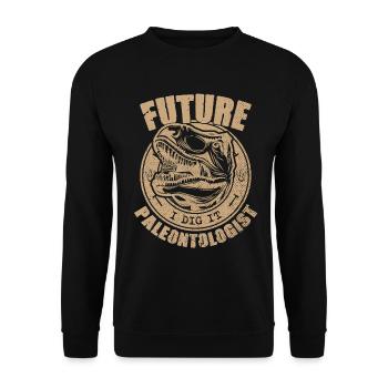 Zukünftiger Paläontologe Paläontologie Dinosaurier Liebhaber - Unisex Pullover - Schwarz - Vorne - Alina (178cm) & Michal (187cm)