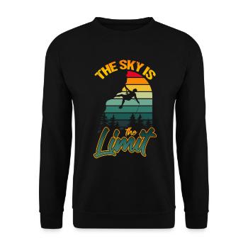 Rock Climbing Retro The Sky Is The Limit Funny - Unisex Sweatshirt - black - Front - Alina (178cm) & Michal (187cm)