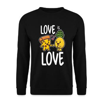 Pineapple Belongs On Pizza Funny Food - Unisex Sweatshirt - black - Front - Alina (178cm) & Michal (187cm)