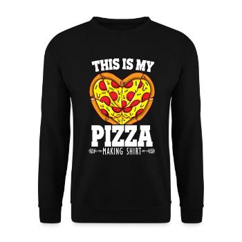 C’est ma chemise de fabrication de pizza Drôle de pizza chef - Sweat-shirt Unisexe - noir - Devant - Alina (178cm) & Michal (187cm)
