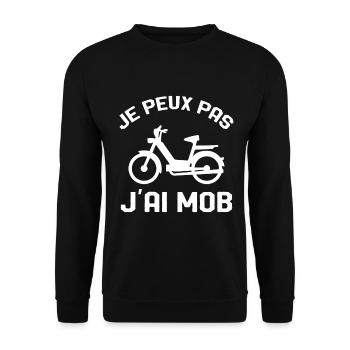Je Peux Pas J'ai Mob Cadeau - Sweat-shirt Unisexe - noir - Devant - Alina (178cm) & Michal (187cm)