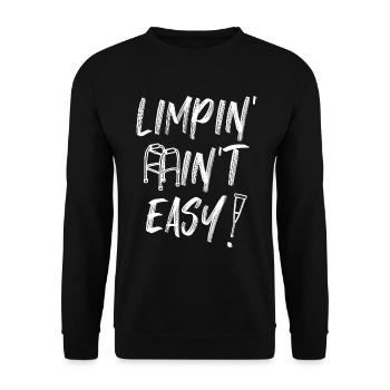 Funny Amputee Limping Ain't Easy Amputee Veterans - Unisex Sweatshirt - black - Front - Alina (178cm) & Michal (187cm)