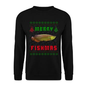 Asian Arowana Monster Fish Keeper Christmas - Unisex Sweatshirt - black - Front - Alina (178cm) & Michal (187cm)