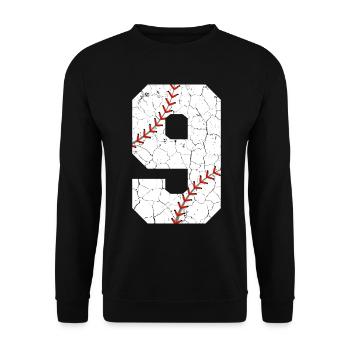 Kinder 9. Geburtstag Baseballspieler 9 Jahre alt - Unisex Pullover - Schwarz - Vorne - Alina (178cm) & Michal (187cm)
