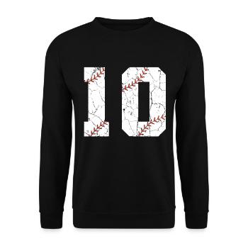 Kinder 10. Geburtstag Baseballspieler 10 Jahre alt - Unisex Pullover - Schwarz - Vorne - Alina (178cm) & Michal (187cm)