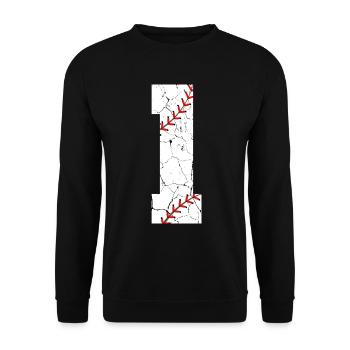 Kinder 1. Geburtstag Baseballspieler 1 Jahr alt - Unisex Pullover - Schwarz - Vorne - Alina (178cm) & Michal (187cm)