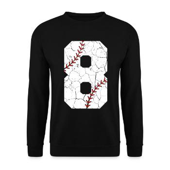 Kinder 8. Geburtstag Baseballspieler 8 Jahre alt - Unisex Pullover - Schwarz - Vorne - Alina (178cm) & Michal (187cm)