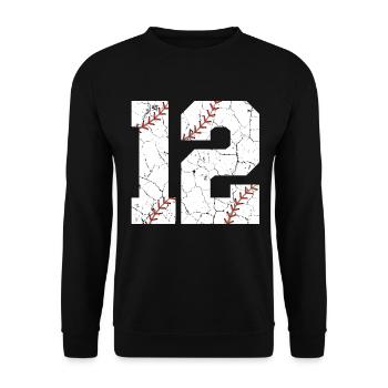 Kids 12th Birthday Baseball Player 12 Years Old - Unisex Sweatshirt - black - Front - Alina (178cm) & Michal (187cm)