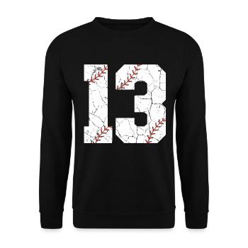 Kinder 13. Geburtstag Baseballspieler 13 Jahre alt - Unisex Pullover - Schwarz - Vorne - Alina (178cm) & Michal (187cm)